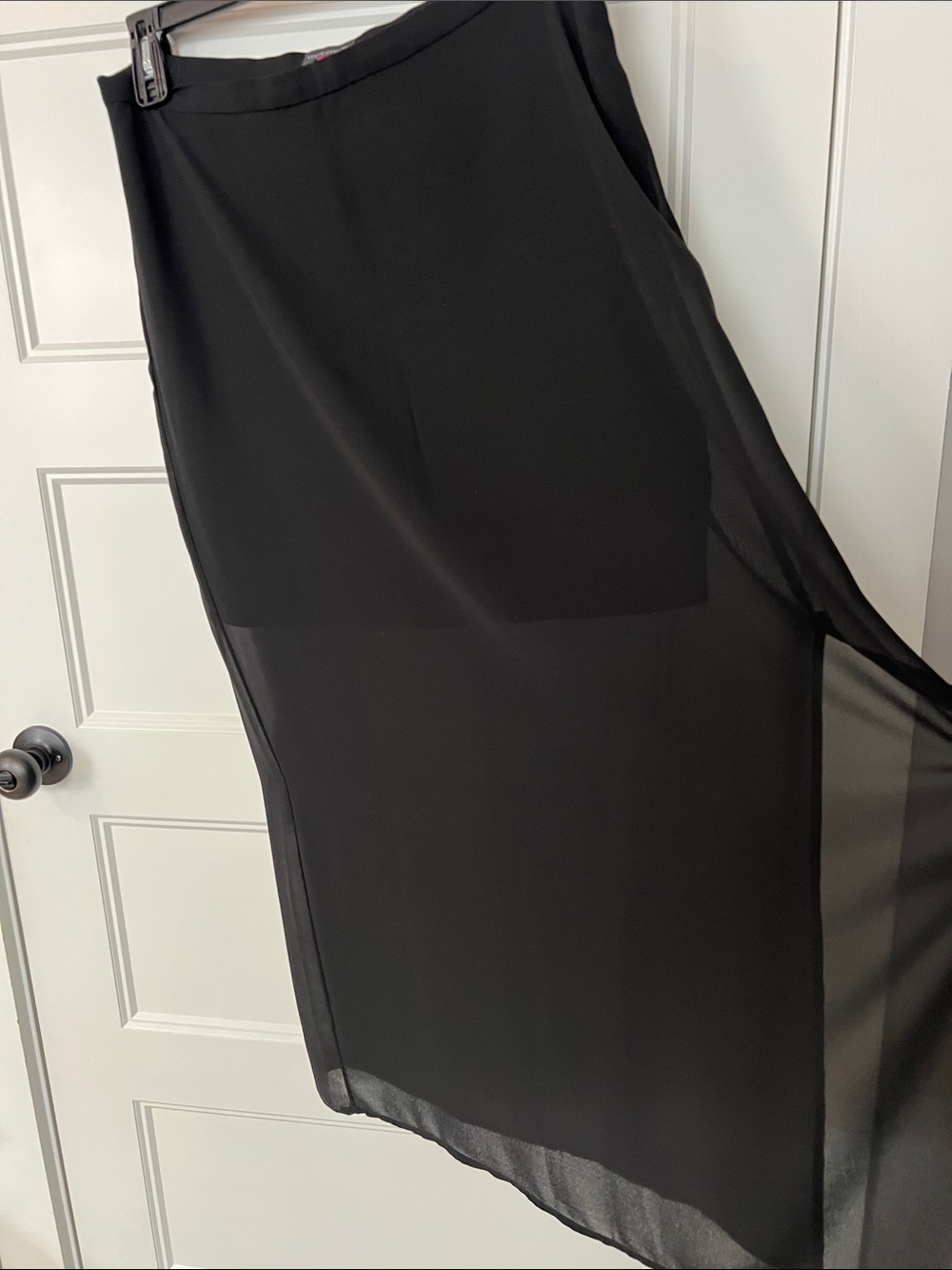 Vince Camuto Black Maxi Skirt with Sheer Overlay - Picture 4 of 4